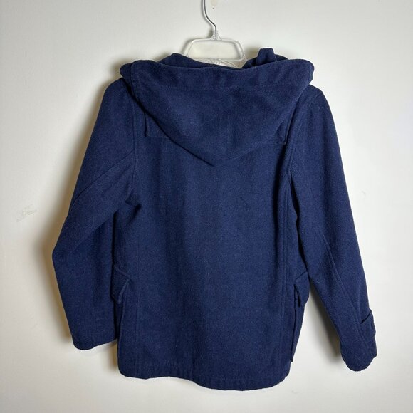 GAP KIDS Wool Blend Nautical Toggle Close Hooded Jacket Coat, Navy Blue | Sz. LG - Picture 3 of 6